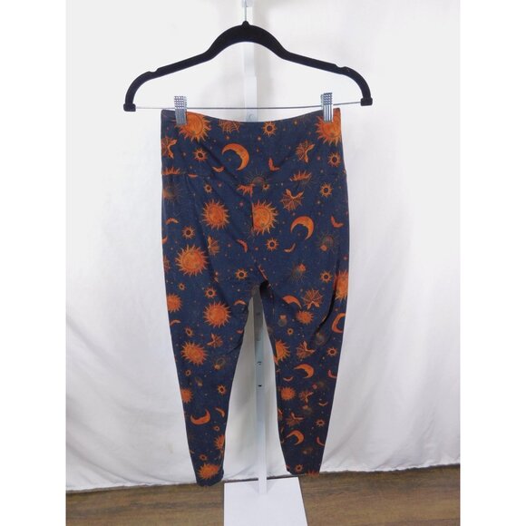 No Boundaries Leggings Womens Medium Navy Orange Halloween Celestial Print Bats - Picture 5 of 11